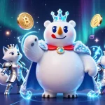 Engage with may88's thrilling casino experience featuring an ice king with crypto elements.