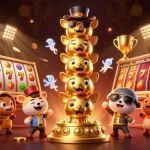 Experience thrilling gaming action at Qs88 with a vibrant casino-themed illustration featuring dynamic slot elements.