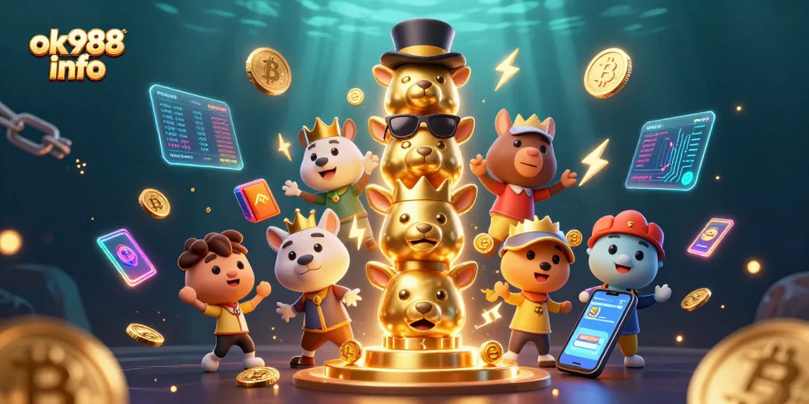 Bet on excitement with ok988 info as the vibrant totem pole character showcases animated casino accessories.