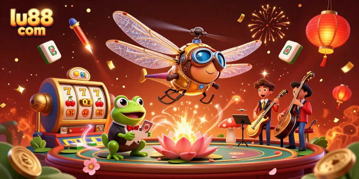 Spin the reels at lu88 com, where a vibrant casino scene comes alive with luck and excitement.